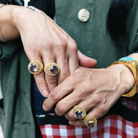 Vintage Kırk Tel Taşlı Yüzük – Pirinç Serisi