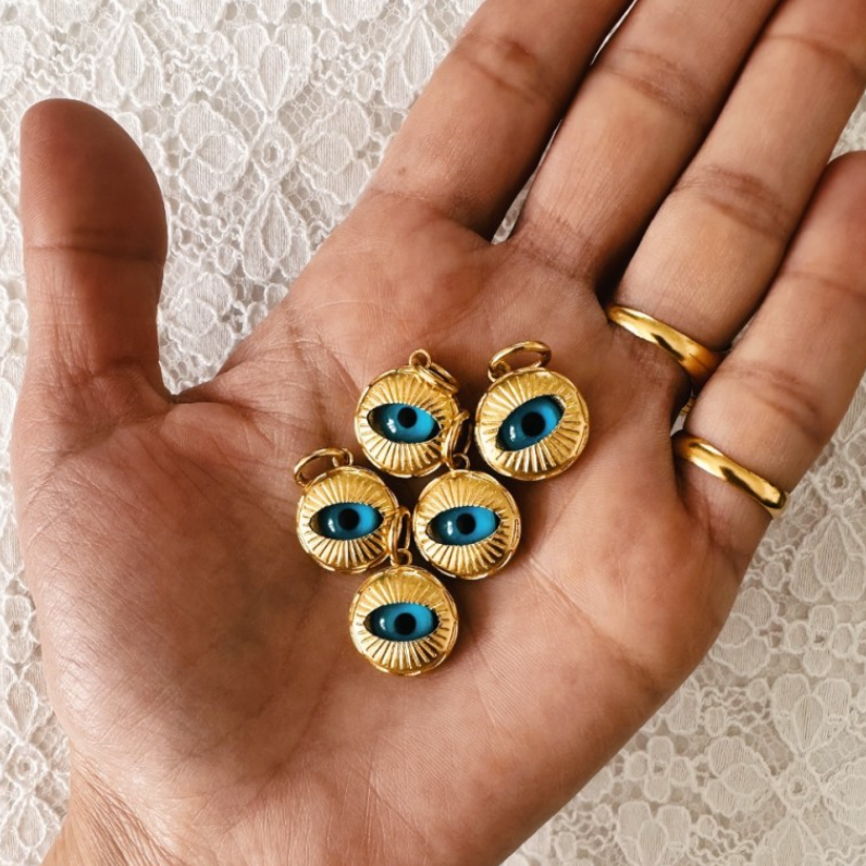 Öz Nazar Boncuğu Kolye Ucu – Pirinç Serisi