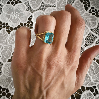Blue Topaz Vintage Yüzük