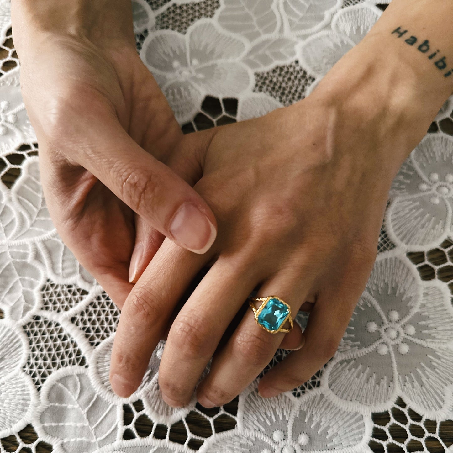 Blue Topaz Vintage Yüzük