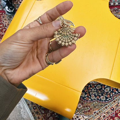 Tavus Kuşu Gümüş Küpe