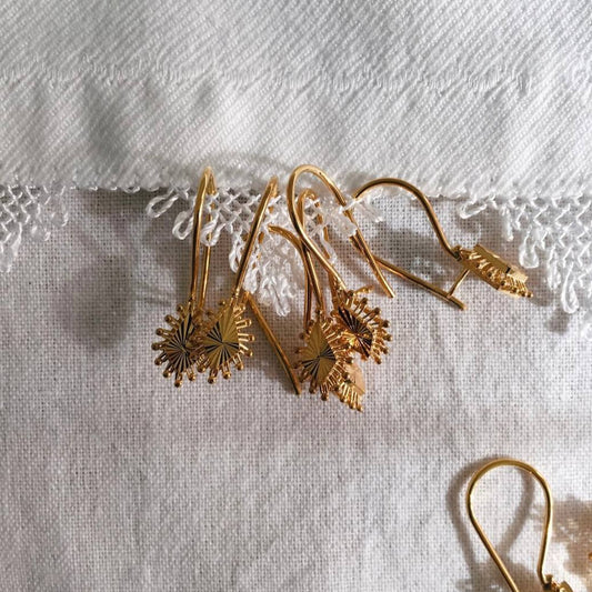 Vintage Kalemli Mekik Küpe - Pirinç Serisi